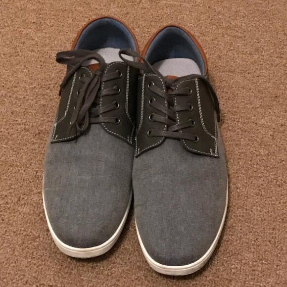 Bruno Marc Men Grey Sneakers Canvas Synthetic Lace Up Comfortable Casual Shoes - Picture 1 of 9